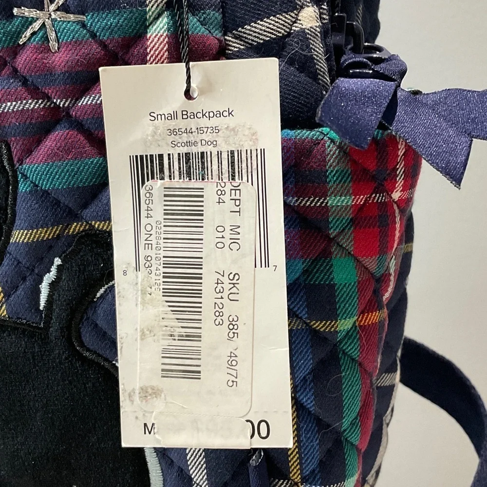 Vera Bradley Tartan Plaid Scottie Dog Small Backpack